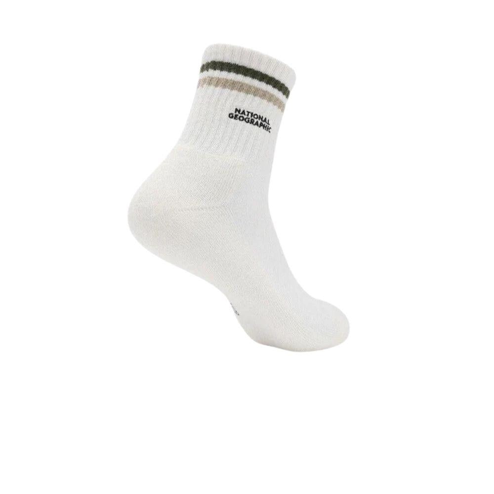NATIONAL GEOGRAPHIC STRIPE MIDDLE SOCKS ถุงเท้าสำหรับผู้ชายและผู้หญิง - Rev Online