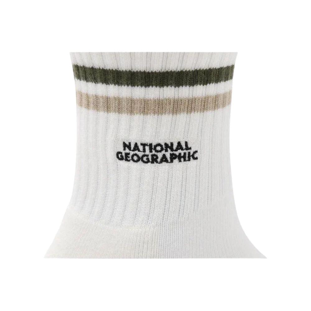 NATIONAL GEOGRAPHIC STRIPE MIDDLE SOCKS ถุงเท้าสำหรับผู้ชายและผู้หญิง - Rev Online